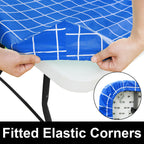 Spotjoy Rectangle Table Cloth, Elastic Fitted Flannel Backed Plastic Table Covers For 6 Foot Folding Tables, Waterproof Vinyl Ta