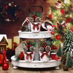 Jexine 3 Set Christmas Tiered Tray Decor Mini Potted Eucalyptus Decor Farmhouse Plant Decor Items For Tiered Trays Farmhouse Art