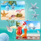 3 Pieces Summer Beach Ocean Theme Ornament Tabletop Nautical Coastal Decoration For Home Rustic Wooden Table Sign Tall Standing