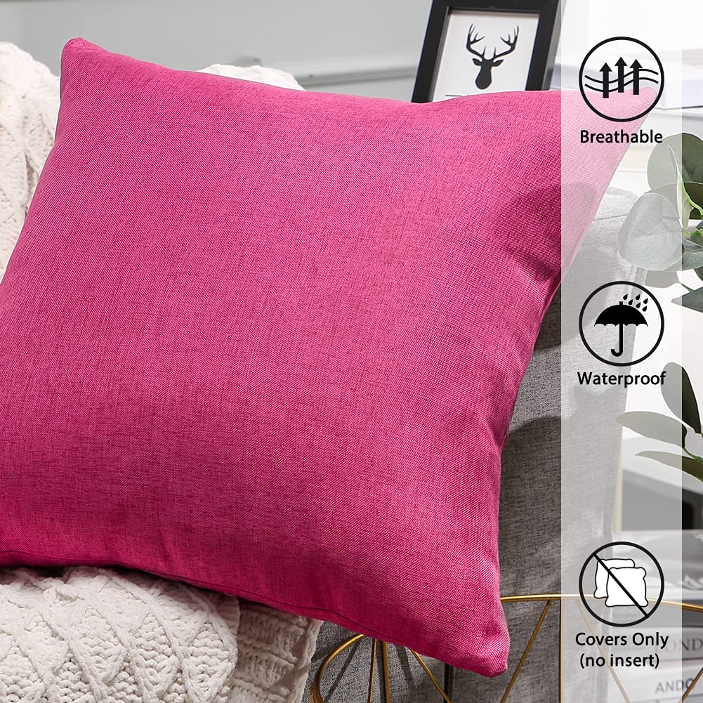 Otostar Outdoor Waterproof Throw Pillow Covers 20X20 Inch Garden Decorative Pillow Covers Outdoor Pillowcase Square Cushion Case