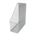 YBM HOME Mesh Steel Deluxe Magazine Rack, Extra Wide Magazine File Holder (1, Silver)