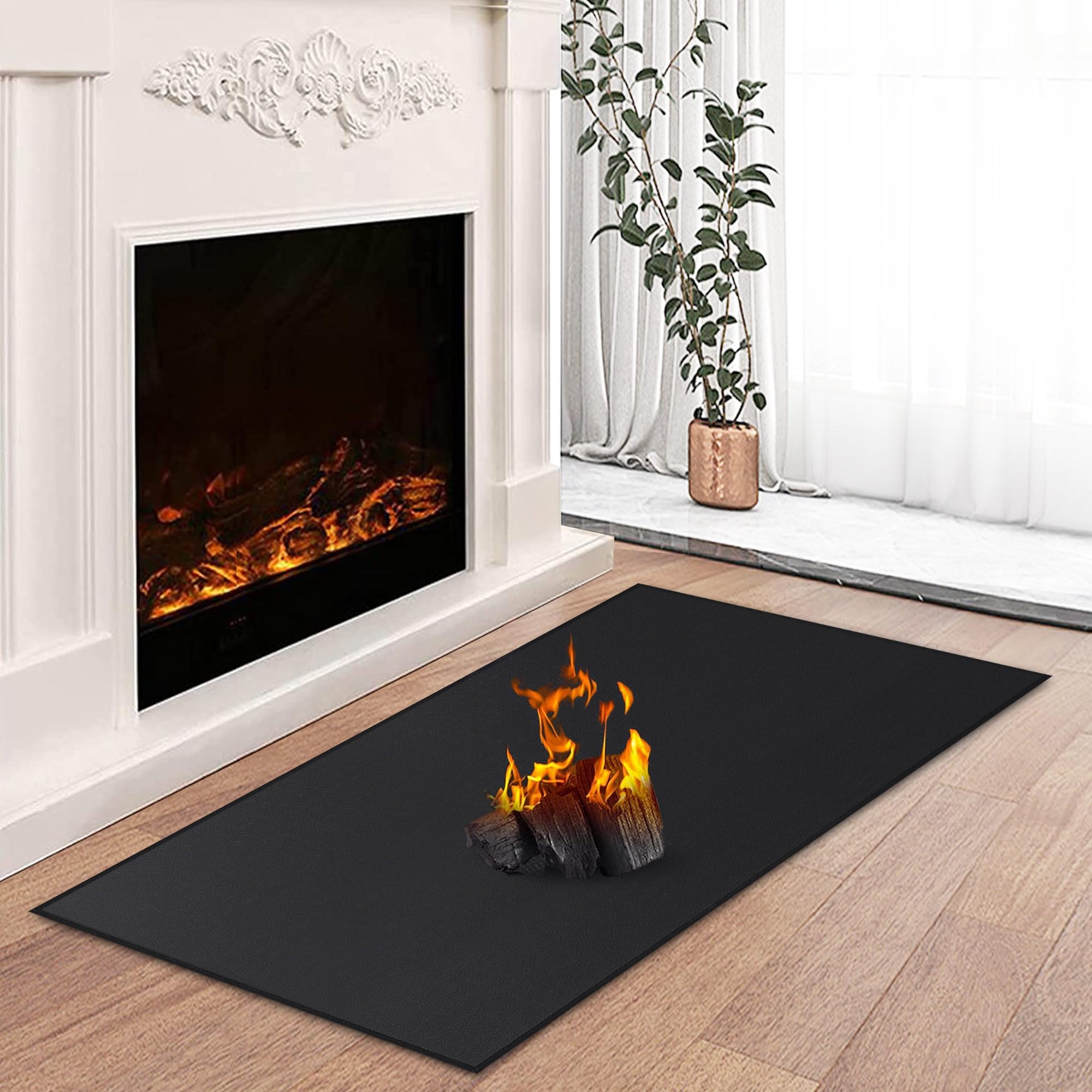 Hearth Rugs for Fireplaces Fire Resistant, 59 x 40 x 0.04 inch Fireproof Fireplace Mat Hearth Rug, Hearth Pads for Wood Stove Fi