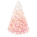 Yaheetech 6ft Pre-lit Artificial Christmas Tree with 250 Incandescent Warm White Lights, Snow Flocked Full Prelighted Xmas Tree 