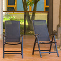 Domi Folding Patio Chairs Set Of 2, Aluminium Frame Reclining Sling Lawn Chairs With Adjustable High Backrest, Patio Dining Chairs For Outdoor, Camping,Porch,Balcony(Textilene Fabric)