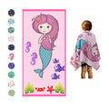 Microfiber Beach Towel for Kids - Thin and Large (30x60) - Mermaid - Absorbent, quick dry, sand free, lightweight towels blanket