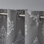 Exclusive Home Medallion Room Darkening Blackout Grommet Top Curtain Panel Pair, 52''X108'', Silver