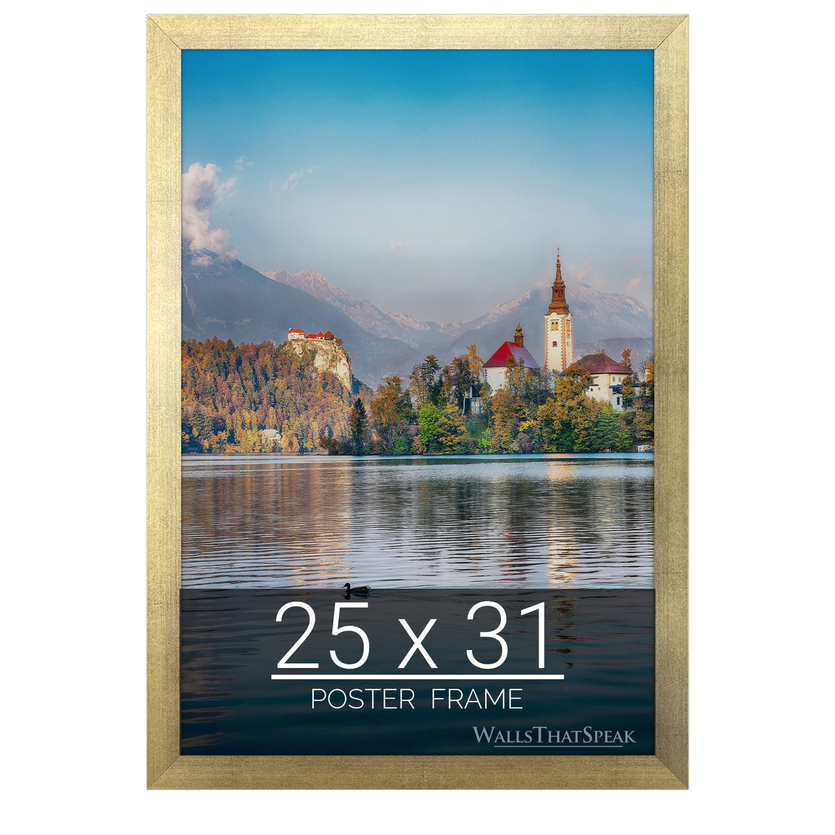 wallsthatspeak 25x31 Gold Picture Frame for Puzzles Posters Photos or Artwork