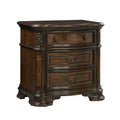Steve Silver Royale USB and Pwr Outlet Nightstand, 30" L x 18.75" W x 29.5" H, Traditional Brown Cherry