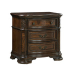 Steve Silver Royale USB and Pwr Outlet Nightstand, 30" L x 18.75" W x 29.5" H, Traditional Brown Cherry