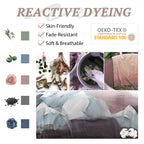 Mildly 100% Long-Staple Cotton Duvet Cover Set Abstract Gray Pink Marble Pattern Printed Comforter Cover 3Pcs, Ultra Soft & Brea