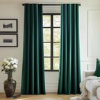 Lazzzy Emerald Green Velvet Curtains 72 Inches Long Thermal Insulated Drapes For Bedroom Living Room Darkening Window Treatments Super Soft Luxury Rod Pocket 2 Panels