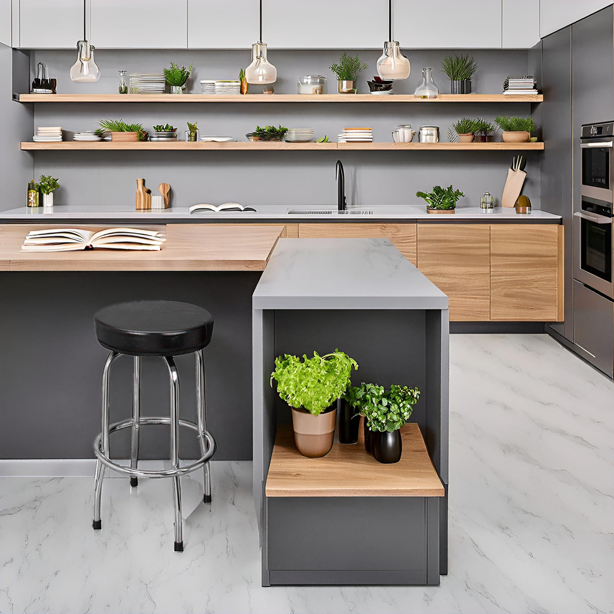 Big Red Torin Swivel Bar Stool: Padded Garage/Shop Seat With Chrome Plated Legs, Black, 28.74' Tall, 18.5' Diameter