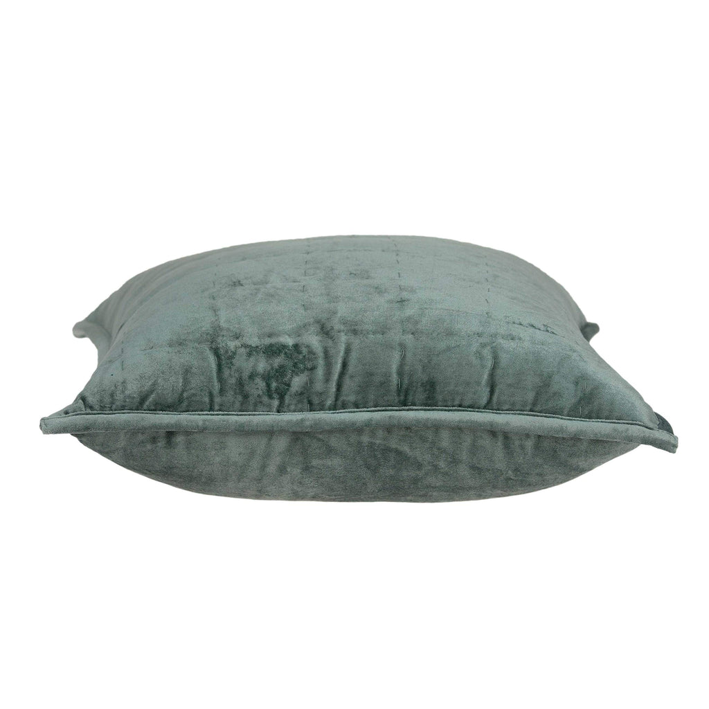 HomeRoots 50% Cotton, 50% Viscose 20' X 7' X 20' Transitional Sea Foam Solid Quilted Pillow Cover with Poly Insert