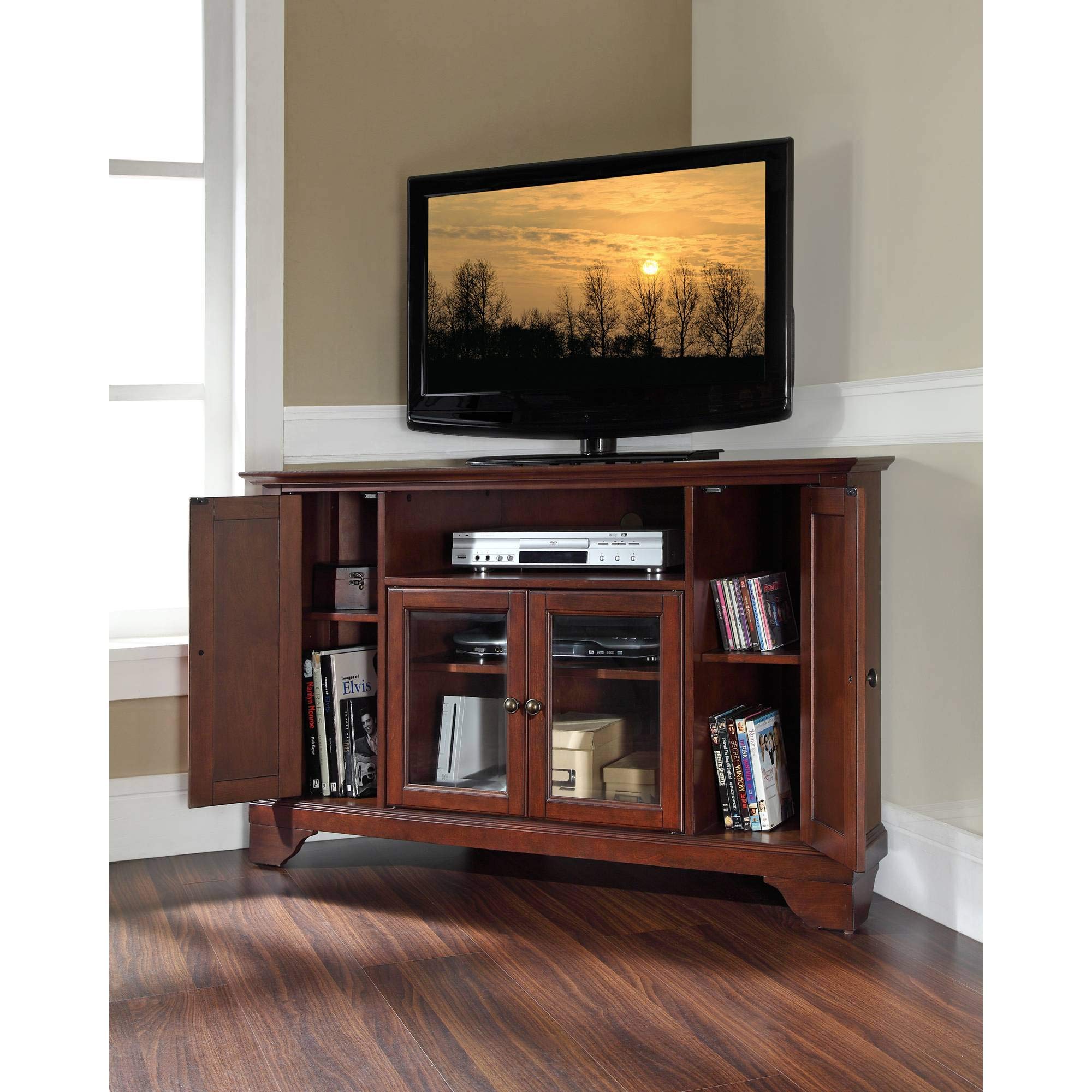 Crosley Furniture Lafayette 48-Inch Corner Tv Stand - Classic Cherry