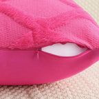 Decoruhome Throw Pillow Covers 26X26 Inch Set Of 2, Soft Plush Faux Fur Wool Hot Pink Couch Pillow Covers, Decorative Pillow Cases For Bed Sofa Living Room Home Decor