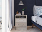 Nightstand 20" H, 2 Drawers, Superior Top, Metal Handles, Light Gray