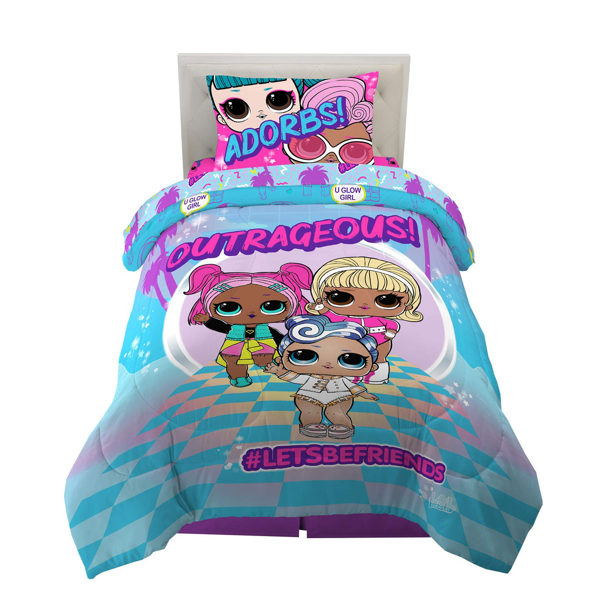 Franco Kids Bedding Super Soft Microfiber Comforter And Sheet Set, 4 Piece Twin Size, Lol Surprise