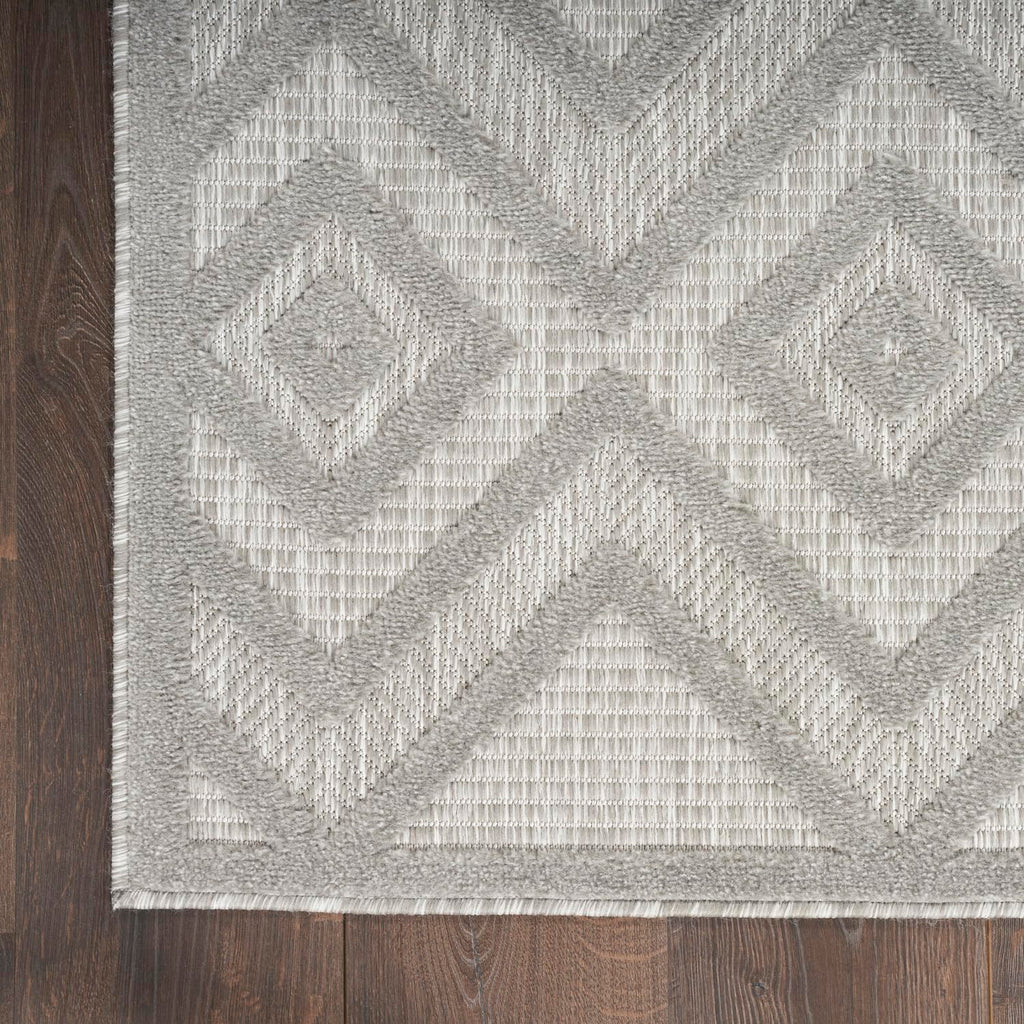 Nourison Versatile Indoor/Outdoor Silver Grey 5' X 7' Area-Rug, Easy-Cleaning, Non Shedding, Bed Room, Living Room, Dining Room,
