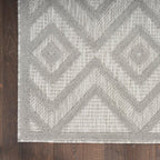 Nourison Versatile Indoor/Outdoor Silver Grey 7' X 10' Area Rug, Easy Cleaning, Non Shedding, Bed Room, Living Room, Dining Room, Deck, Backyard, Patio, High Traffic Area (7X10)
