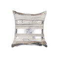 HomeRoots Gray & Silver Cowhide, Microsuede, Polyfill 18' X 18' X 5' Gray and Silver Pillow