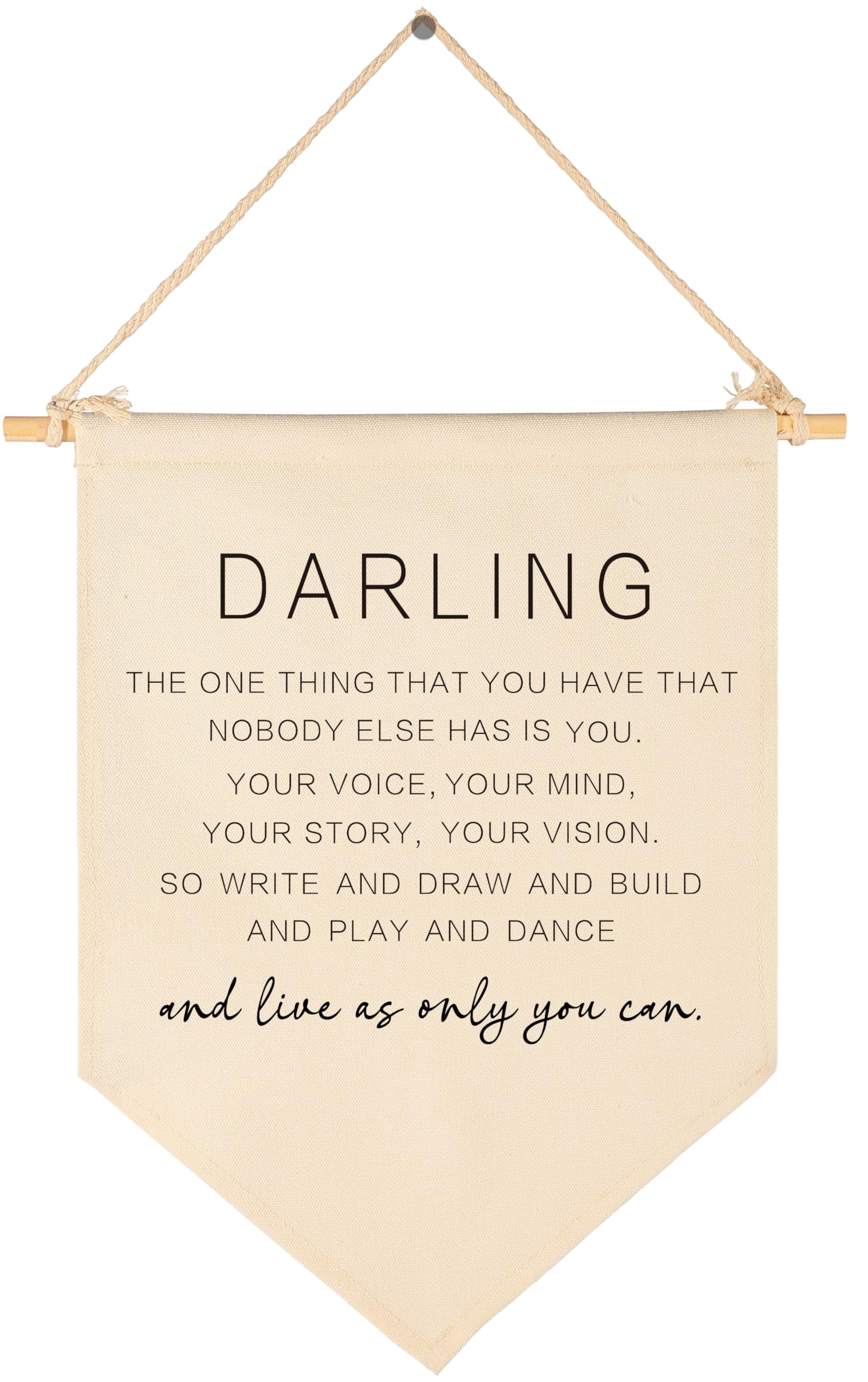Darling The One Thing You Have-Wall Gifts for Baby Boys Girls Kids-Canvas Hanging Pennant Banner Wall Decor Gifts for Nursery Cl