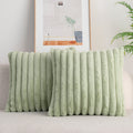 Deeland Pack Of 2 Faux Fur Plush Decorative Throw Pillow Covers Fuzzy Striped Soft Pillowcase Cushion Covers For Sofa Couch Bedr