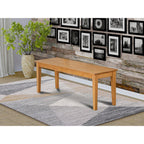 East West Furniture Capri Dining Room Bench with Wood Seat, 51x15x18 Inch, Oak