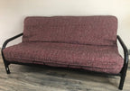 Octorose Full Size 3 Side Zipper Premium Upholstery Basketweave Thick Linen Wine Mixed Futon Cover Slipcover/Sofa Day Bed Couch