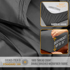 Abeero Home California King Sheet Sets - Luxury Hotel Bed Sheets - Soft Cooling Sheets With Elastic Corner Straps - Deep Pockets