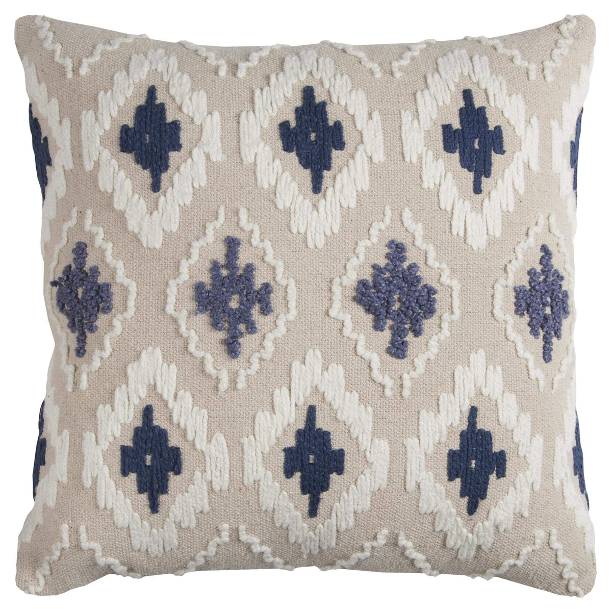 Rizzy Home | T11762 | 20&quot;x20&quot; Blue/White/Neutral Decorative Pillow | Down Fill