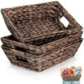 Set of 3 Snack Baskets, Water Hyacinth Basket,Wicker Snack Basket Organizer