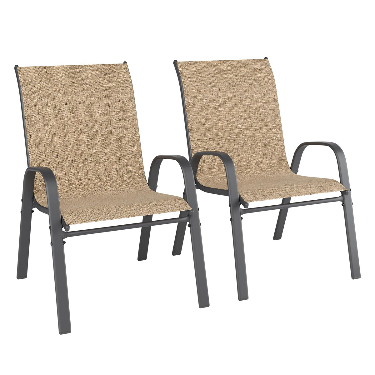 Redpick Patio Chairs Set Of 2, Outdoor Dining Chairs Stackable For All Weather, Breathable Metal Modern Outside Furniture Chair