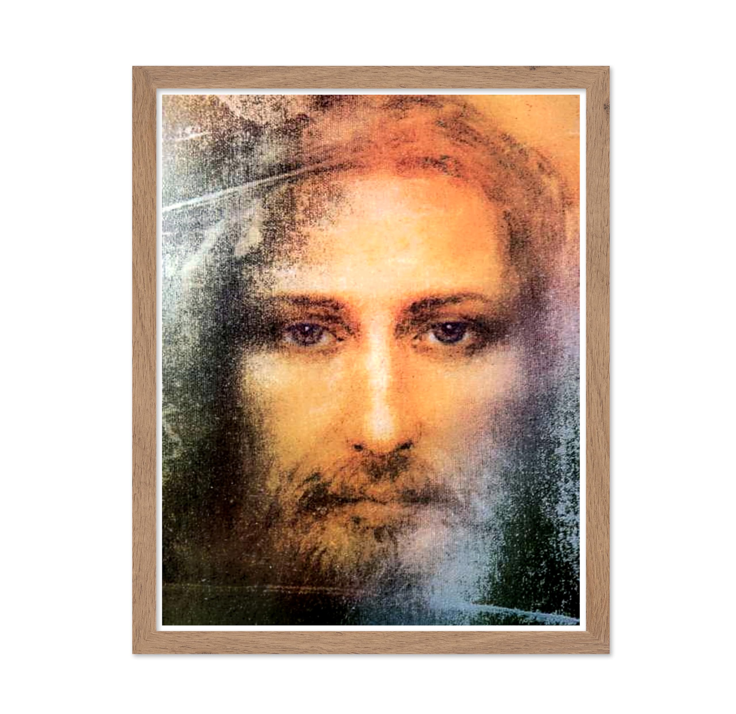 Poster Master Vintage Portrait Poster - Retro Christian Print - Gift for Religious, Friend - Jesus Christ Face, Shroud of Turin,