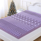 MUXHOMO 3 Inch Full Size Mattress Topper Gel Infused Foam Lavender CertiPUR-US OEKO-TEX 54"x75"