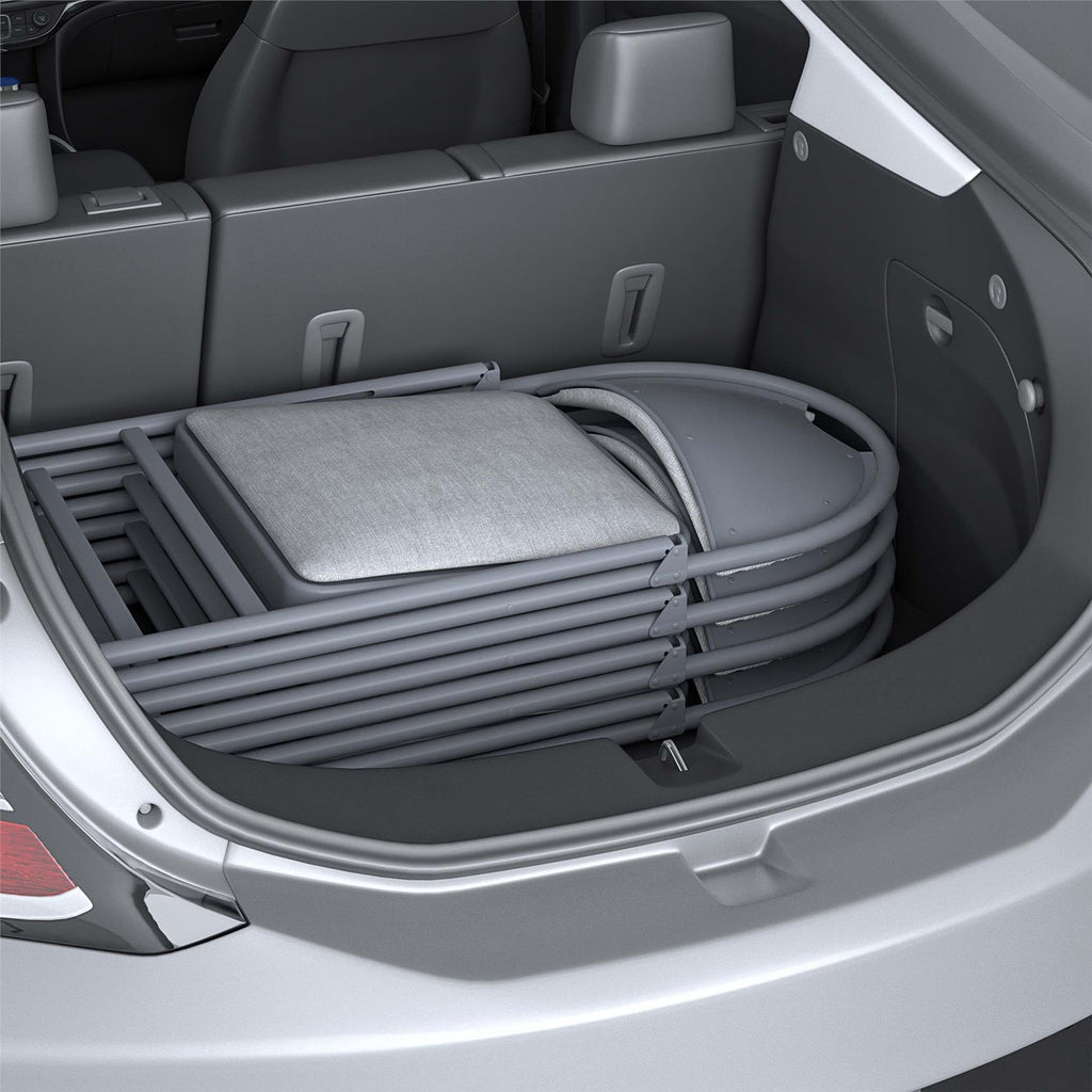 Cosco Commercial Xl Smartfold Fabric Padded Chair, 4-Pack, Gray