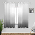 Koufall White Gray Curtains For Bedroom Ombre Pattern Design Modern Livingroom Curtain Sets Linen Light Filtering Semi Sheer Win