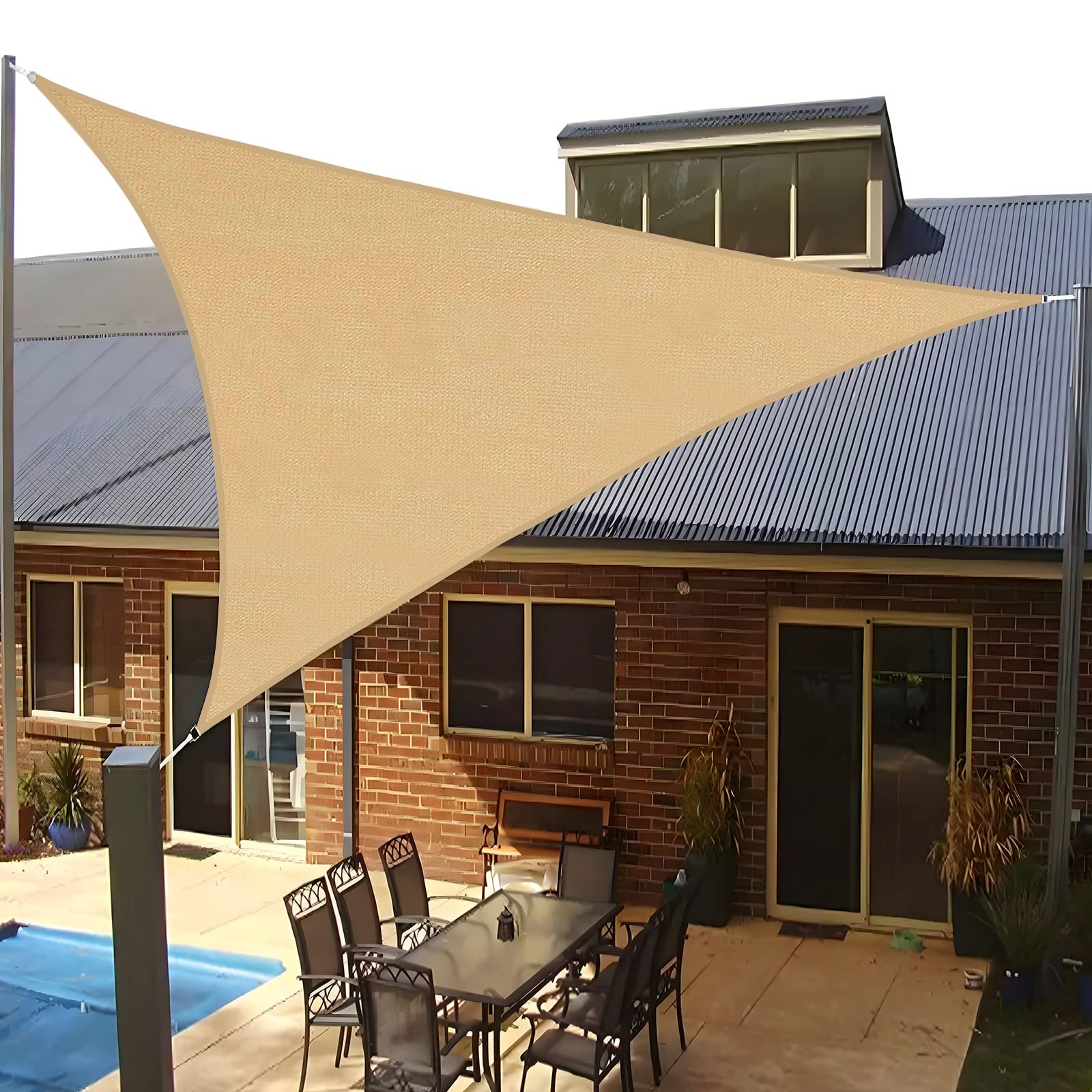 Sunlax Sun Shade Sail,14'X14'X14' Dark Grey (Gray) Triangle Canopy Shades For Outdoor Patio Pergola Cover Sunshade Sails Uv Bloc