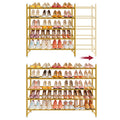 Tajsoon Expandable Shoe Rack for Closet 5 Tier, 2841Stackable, Gold