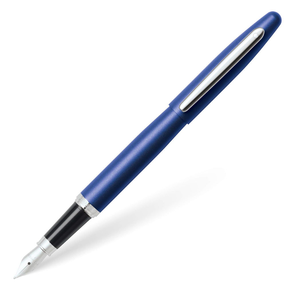 Sheaffer Vfm Neon Blue Fountain Pen With Chrome Trim And Fine Nib
