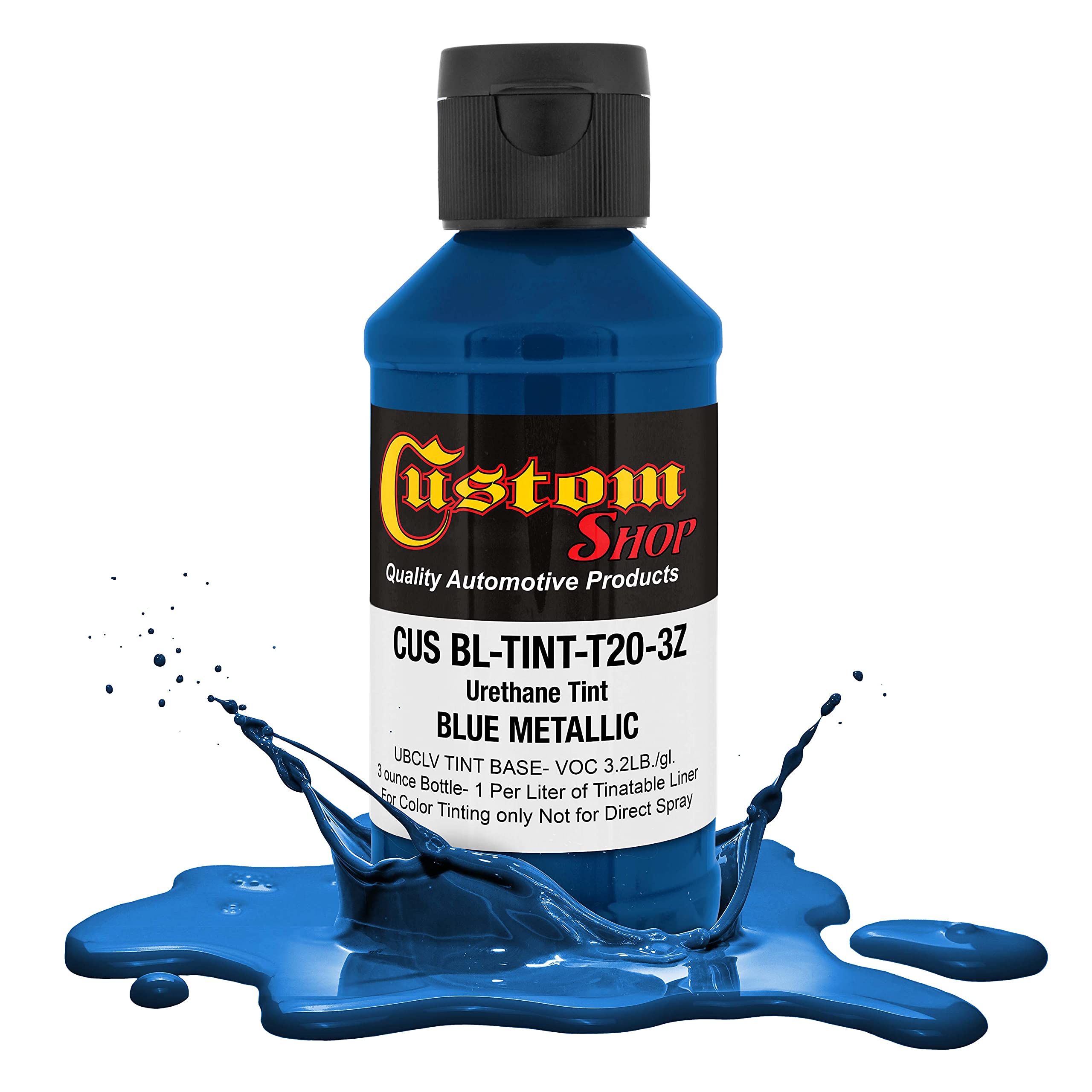 Custom Coat 3 Ounce (Blue Metallic Color) Urethane Tint Concentrate For Tinting Truck Bed Liner Coatings - Proportioned For Use