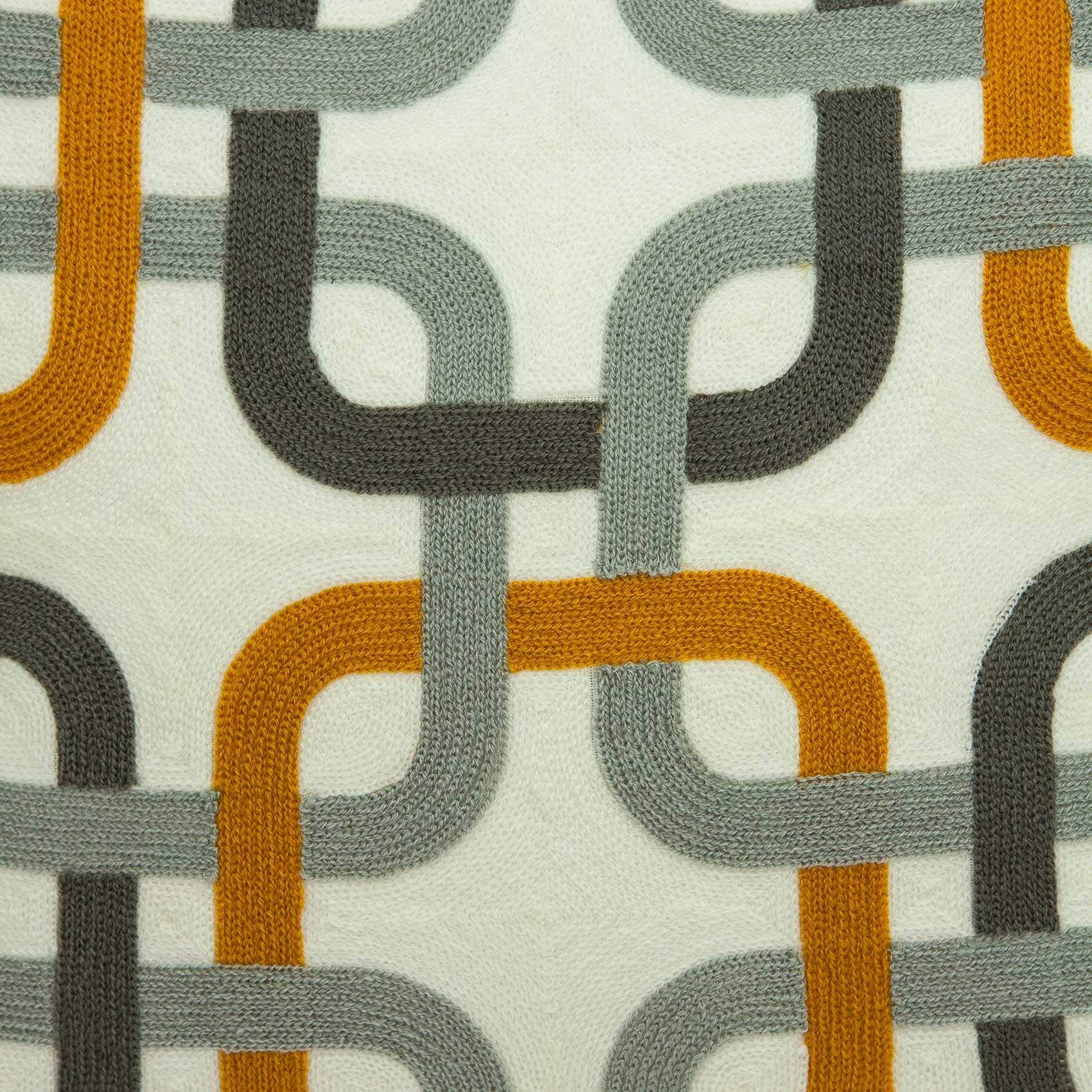 20' X 7' X 20' Cool Gray and Orange Pillow Cover with Down Insert