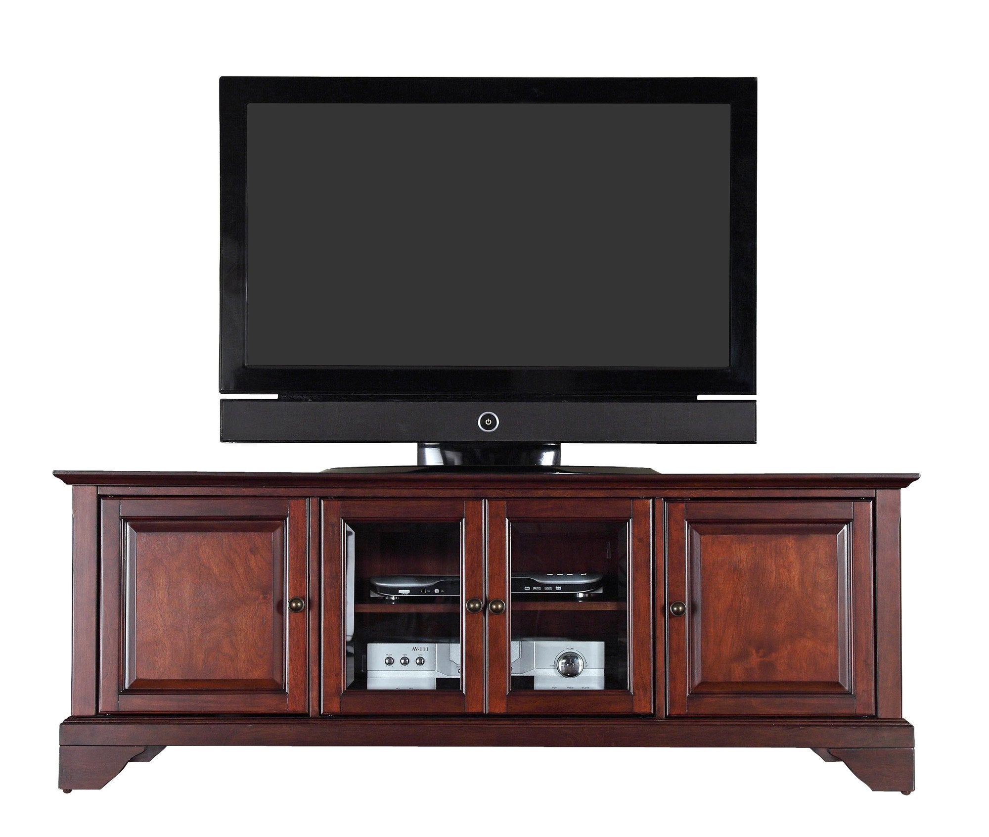 Crosley Furniture Lafayette 60-Inch Low-Profile Tv Stand, Classic Cherry