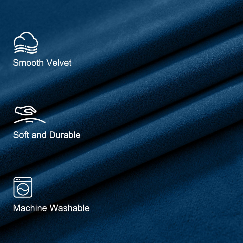 Lazzzy Navy Blue Velvet Curtains Room Darkening Thermal Insulated Curtains 72 Inch Long Window Drapes For Bedroom Living Room Super Soft Luxury Window Treatment 2 Panels Rod Pocket