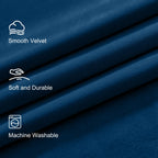 Lazzzy Navy Blue Velvet Curtains Room Darkening Thermal Insulated Curtains 84 Inch Long Window Drapes For Bedroom Living Room Super Soft Luxury Rod Pocket Window Treatment, 2 Panels