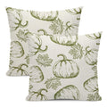 Yxuiyal Fall Decor Pillow Covers 18x18 Set of 2 Green Autumn Pumpkin Maple Leaves Throw Pillow Covers Thanksgiving Decoration Pi