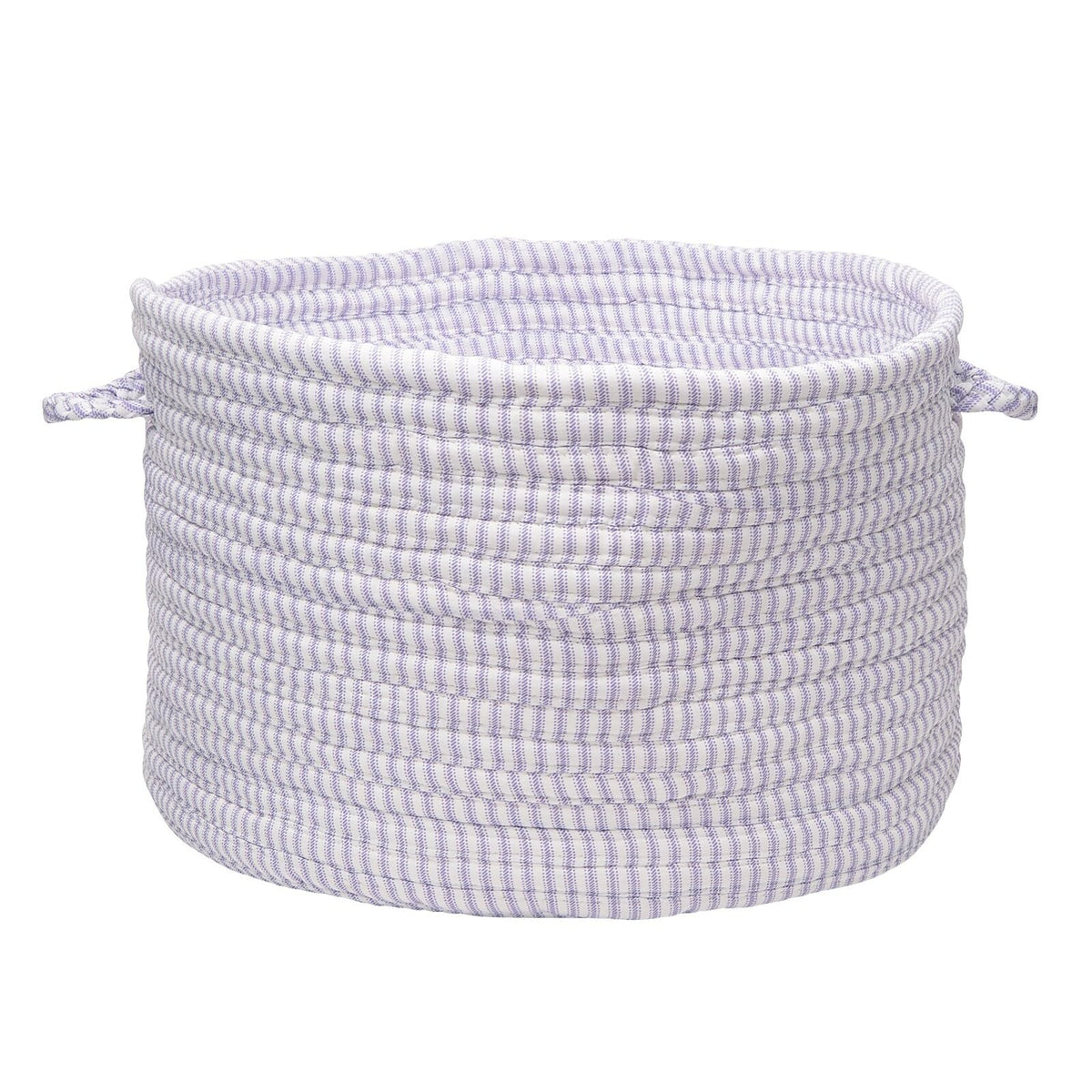 Colonial Mills Solid Ticking Storage Basket, 14 By 10-Inch, Amethyst