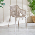 Home Centre | Mesh Static Polypropylene Outdoor Chair | Chair For Home | Beige | 6 Months Warranty