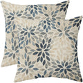 Dahlia Pillow Covers 20X20 Set Of 2 Rustic Summer Rust Geometric Floral Navy Blue Cream Outdoor Decorative Throw Pillows Farmhou