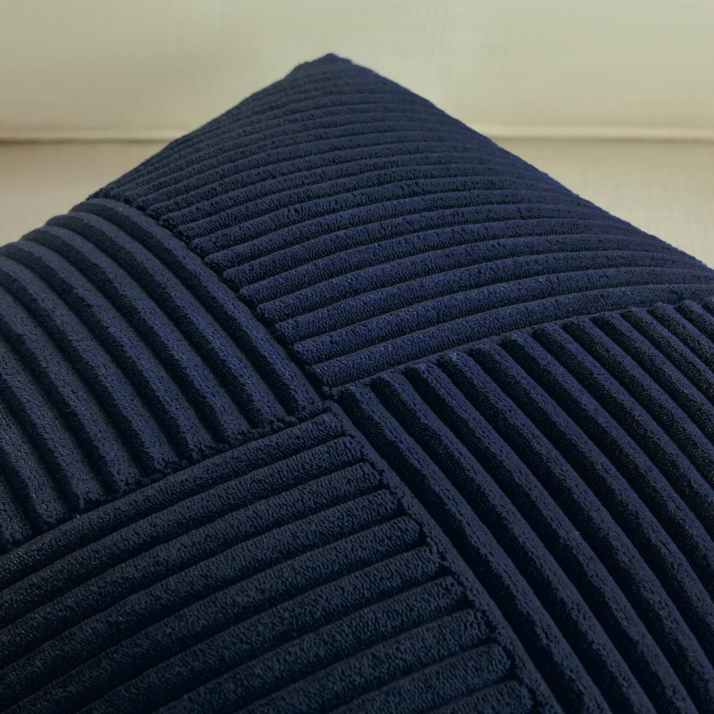 Fancy Homi Set Of 2 Navy Blue Boho Lumbar Rectangle Decorative Throw Pillow Covers 12X20 Inch With Diagonally Pattern For Couch