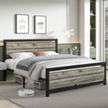 Catrimown Wood Queen Bed Frame with Headboard and Footboard, Queen Size Bed Frame with Heavy Duty Metal, Noise-Free, No Box Spri